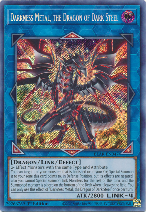 Darkness Metal, the Dragon of Dark Steel [BLAR-EN047] Secret Rare | Total Play