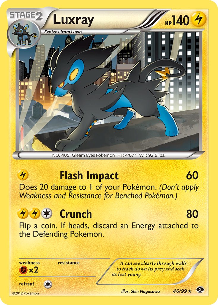 Luxray (46/99) (Cracked Ice Holo) (Blister Exclusive) [Black & White: Next Destinies] | Total Play