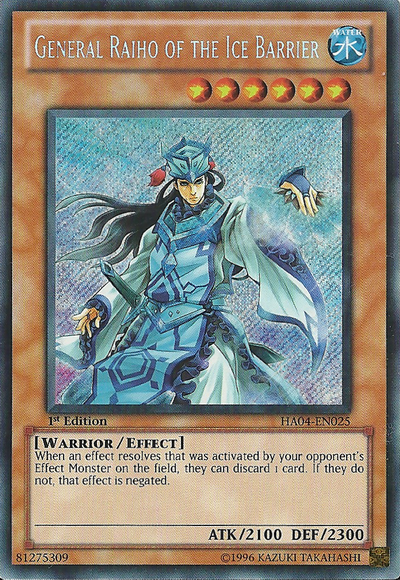 General Raiho of the Ice Barrier [HA04-EN025] Secret Rare | Total Play