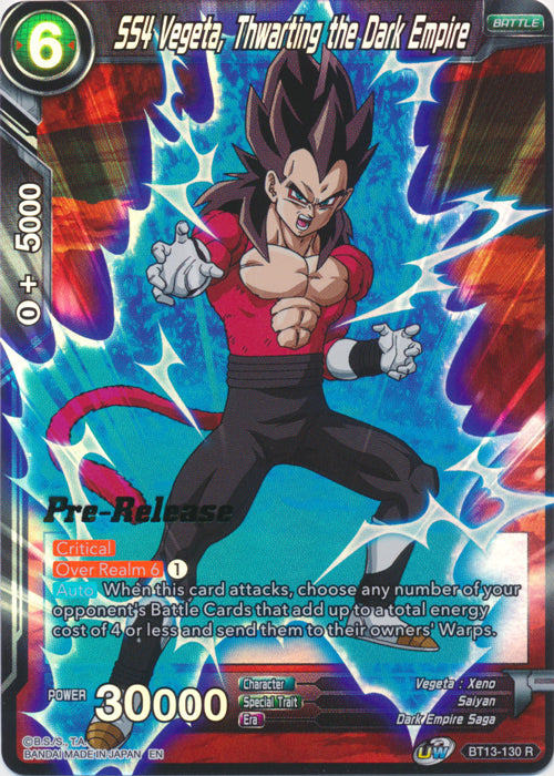 SS4 Vegeta, Thwarting the Dark Empire (BT13-130) [Supreme Rivalry Prerelease Promos] | Total Play