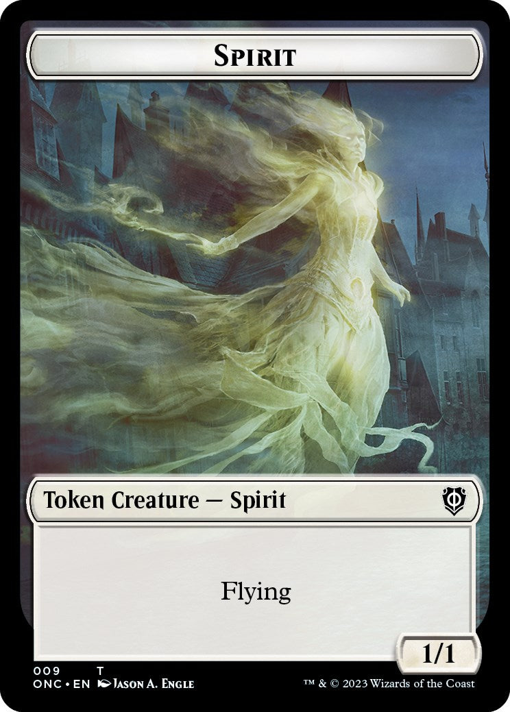 Human // Spirit Double-Sided Token [Phyrexia: All Will Be One Commander Tokens] | Total Play