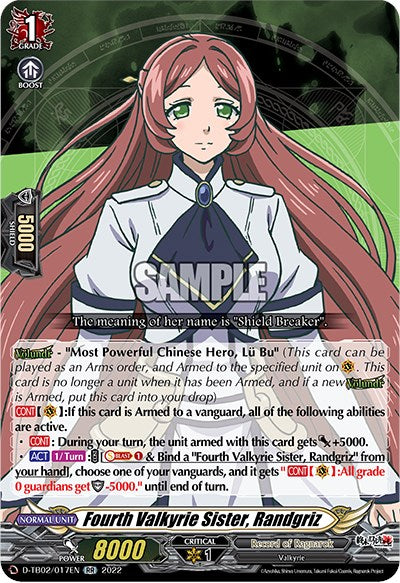 Fourth Valkyrie Sister, Randgriz (D-TB02/017EN) [Record of Ragnarok] | Total Play