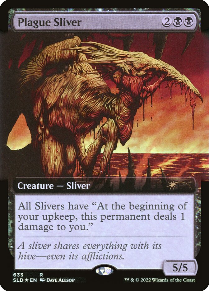 Plague Sliver (Extended Art) (Step-and-Compleat Foil) [Secret Lair Drop Promos] | Total Play
