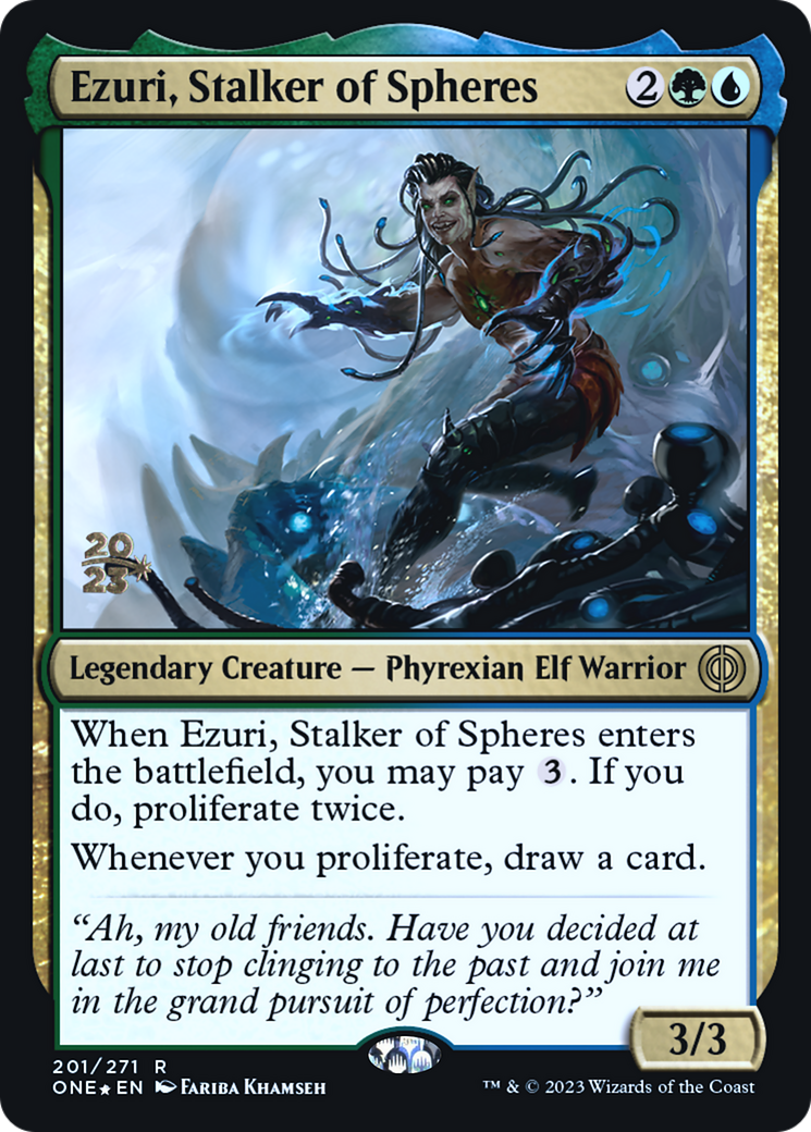 Ezuri, Stalker of Spheres [Phyrexia: All Will Be One Prerelease Promos] | Total Play