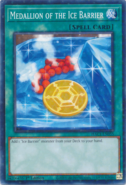 Medallion of the Ice Barrier (Duel Terminal) [HAC1-EN055] Parallel Rare | Total Play