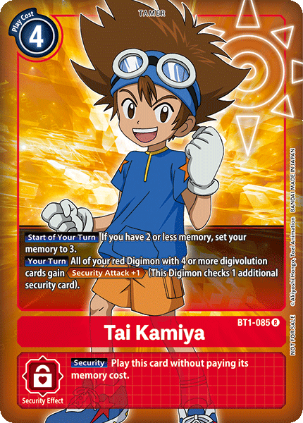 Tai Kamiya [BT1-085] (Buy-A-Box Promo) [Release Special Booster Ver.1.0 Promos] | Total Play