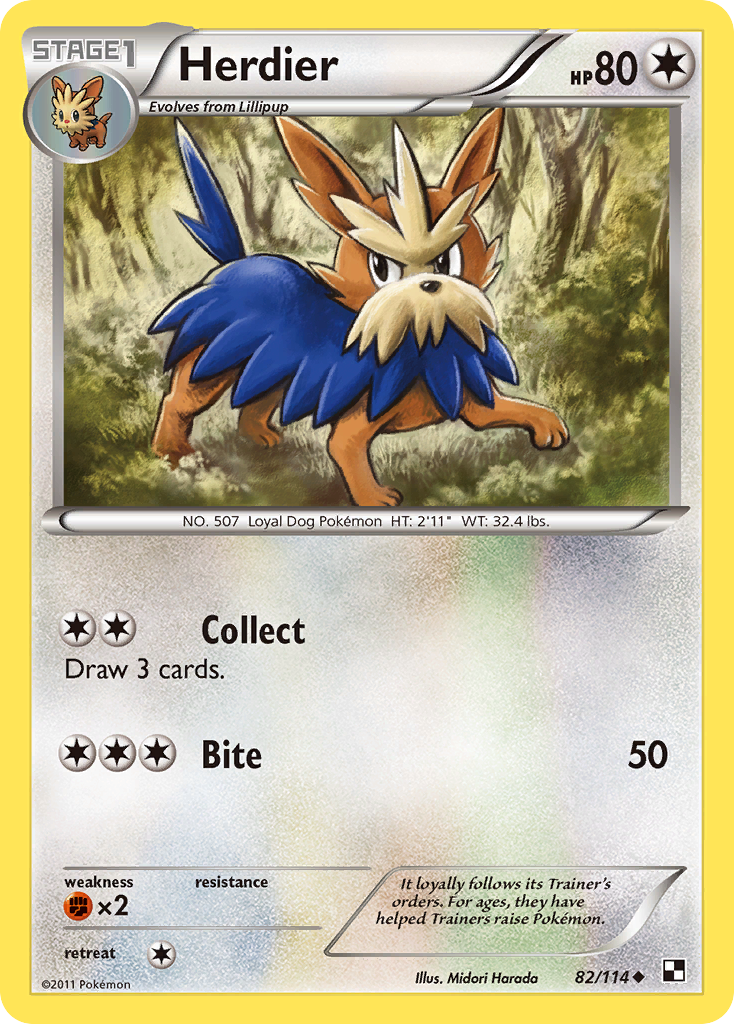 Herdier (82/114) [Black & White: Base Set] | Total Play