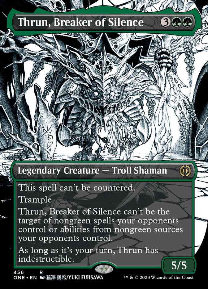 Thrun, Breaker of Silence (Borderless Manga Step-and-Compleat Foil) [Phyrexia: All Will Be One] | Total Play