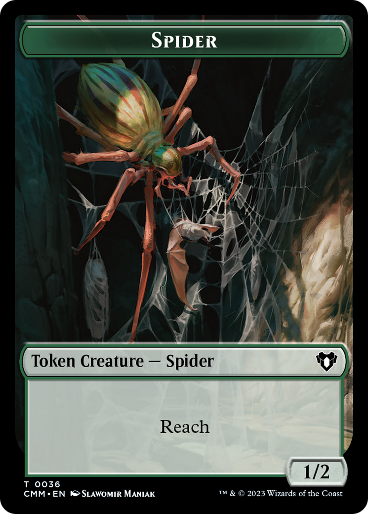 Wurm // Spider Double-Sided Token [Commander Masters Tokens] | Total Play
