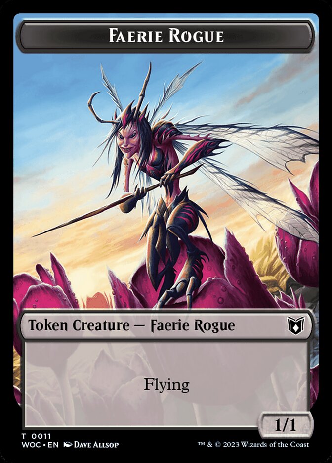 Faerie Rogue // Faerie (0011) Double-Sided Token [Wilds of Eldraine Commander Tokens] | Total Play