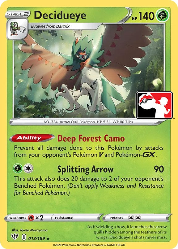 Decidueye (013/189) [Prize Pack Series One] | Total Play