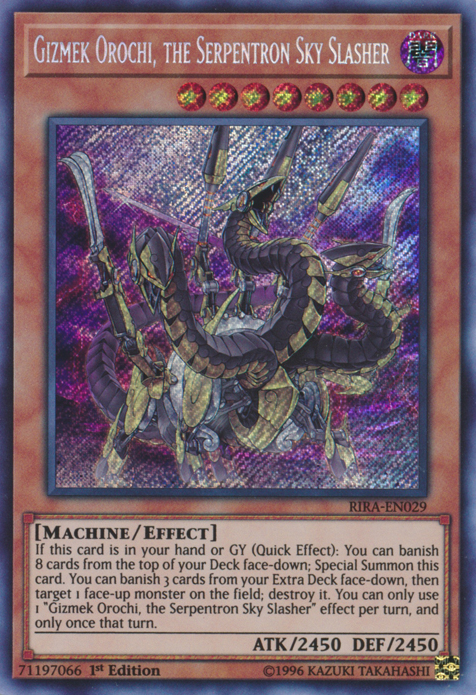 Gizmek Orochi, the Serpentron Sky Slasher [RIRA-EN029] Secret Rare | Total Play