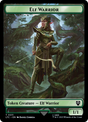 Elf Warrior // Treasure Double Sided Token [The Lord of the Rings: Tales of Middle-Earth Commander Tokens] | Total Play
