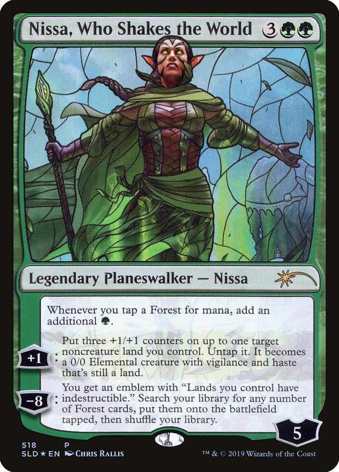 Nissa, Who Shakes the World (Stained Glass) [Secret Lair Drop Promos] | Total Play