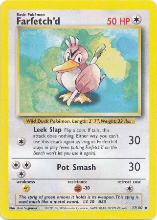 Farfetch'd (27/102) [Base Set Unlimited] | Total Play