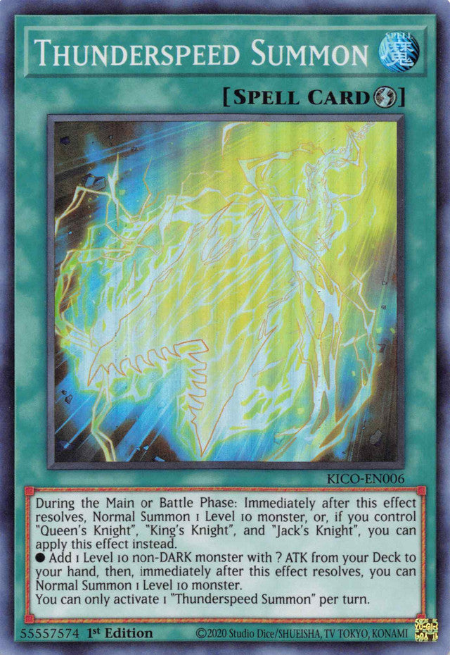 Thunderspeed Summon (Super Rare) [KICO-EN006] Super Rare | Total Play