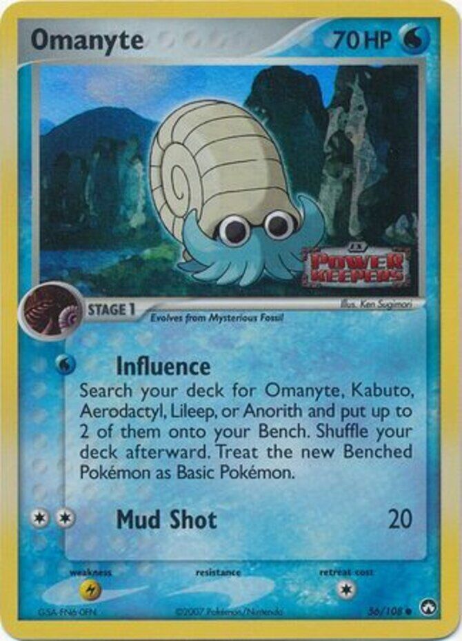 Omanyte (56/108) (Stamped) [EX: Power Keepers] | Total Play