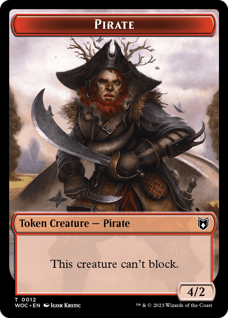 Pirate // Human Double-Sided Token [Wilds of Eldraine Commander Tokens] | Total Play