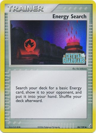 Energy Search (86/100) (Stamped) [EX: Crystal Guardians] | Total Play