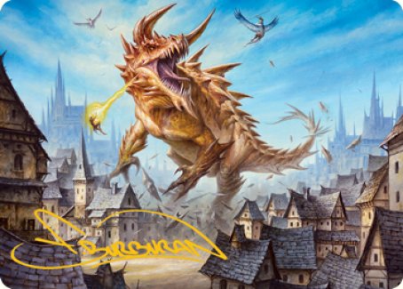 Tarrasque Art Card (Gold-Stamped Signature) [Dungeons & Dragons: Adventures in the Forgotten Realms Art Series] | Total Play