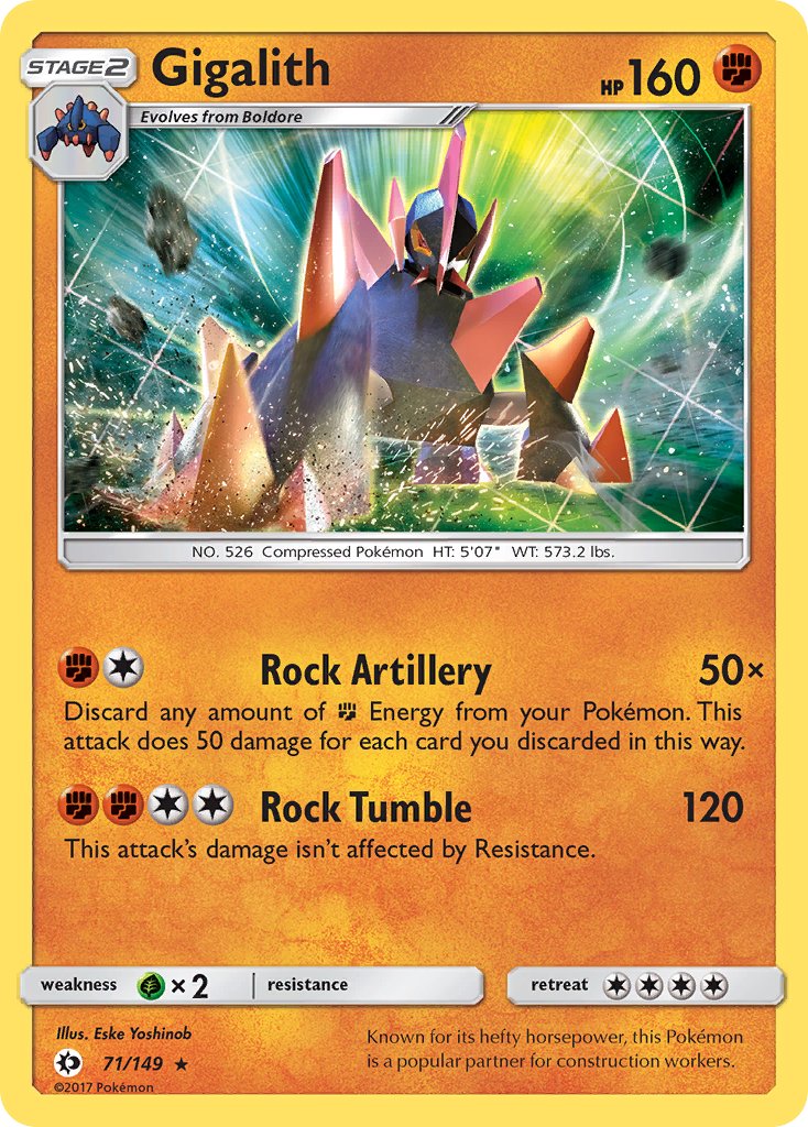 Gigalith (71/149) (Cosmos Holo) (Blister Exclusive) [Sun & Moon: Base Set] | Total Play