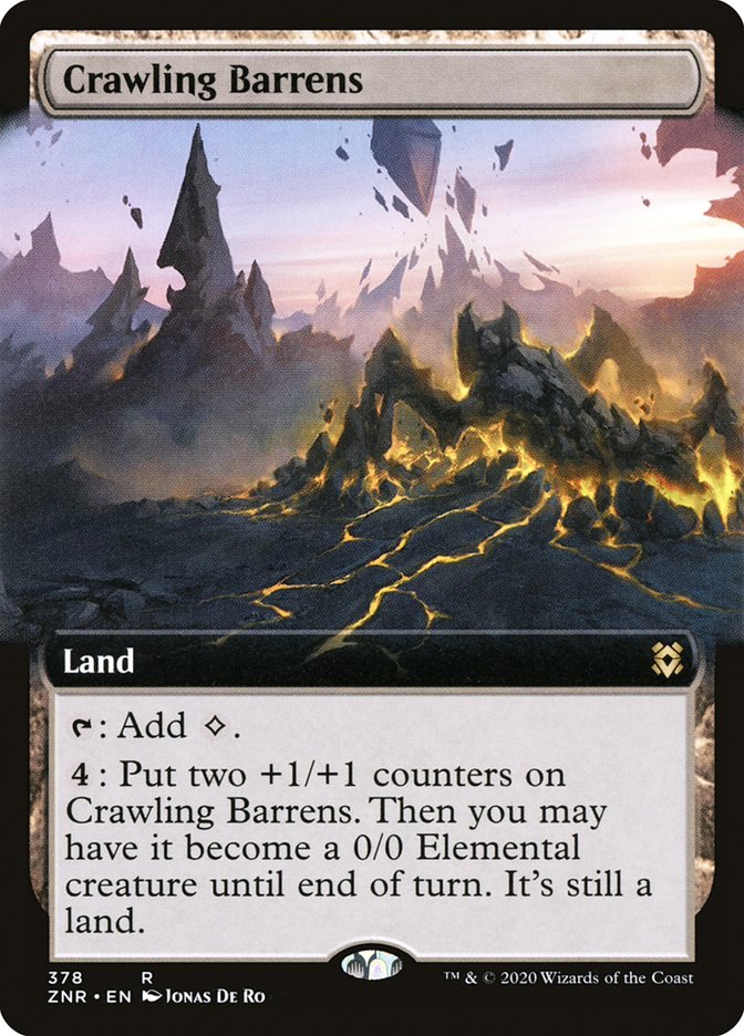 Crawling Barrens (Extended Art) [Zendikar Rising] | Total Play