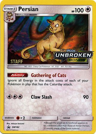 Persian (SM182) (Staff Prerelease Promo) [Sun & Moon: Black Star Promos] | Total Play