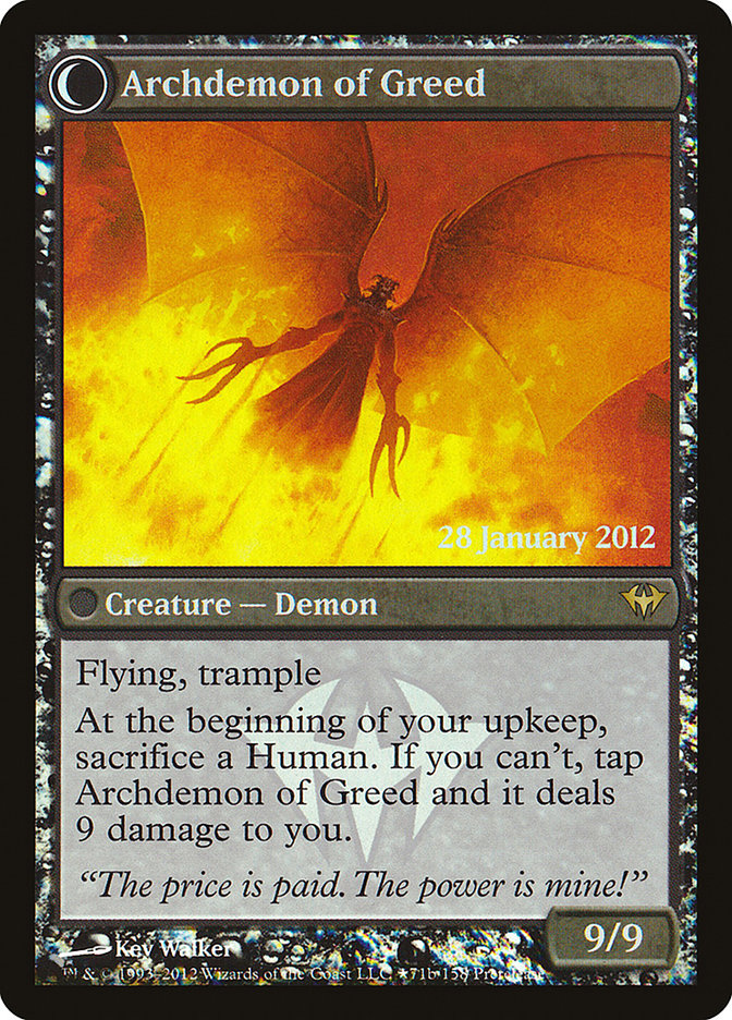 Ravenous Demon // Archdemon of Greed [Dark Ascension Prerelease Promos] | Total Play