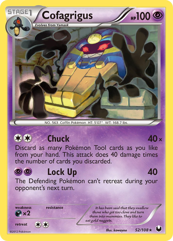 Cofagrigus (52/108) (Cracked Ice Holo) (Theme Deck Exclusive) [Black & White: Dark Explorers] | Total Play