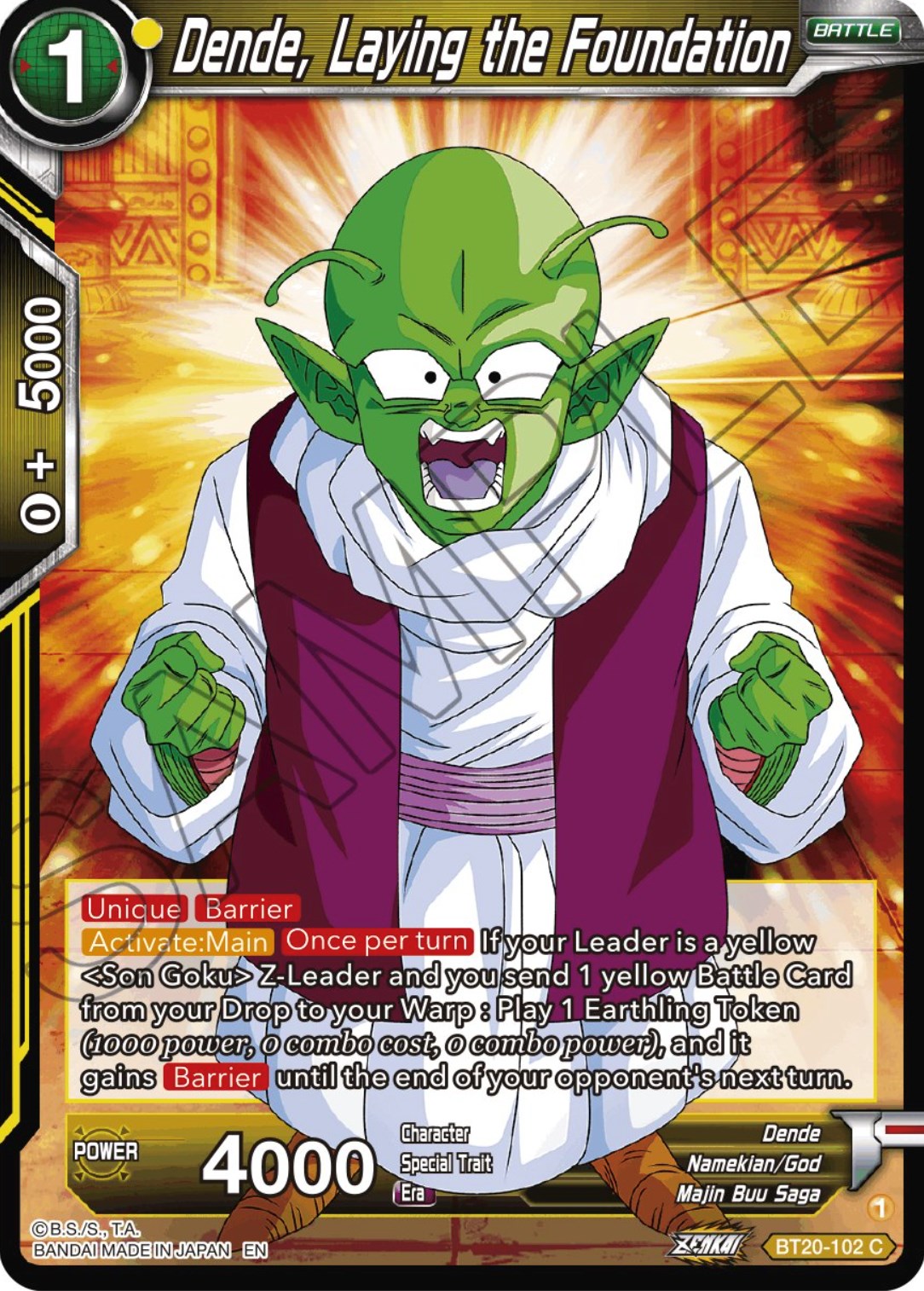 Dende, Laying the Foundation (BT20-102) [Power Absorbed] | Total Play