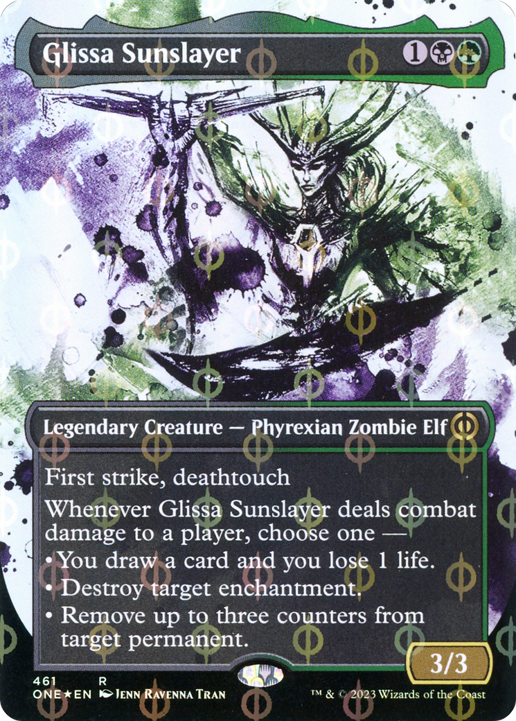Glissa Sunslayer (Borderless Ichor Step-and-Compleat Foil) [Phyrexia: All Will Be One] | Total Play
