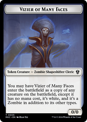 Vizier of Many Faces // Zombie Double-Sided Token [Murders at Karlov Manor Commander Tokens] | Total Play