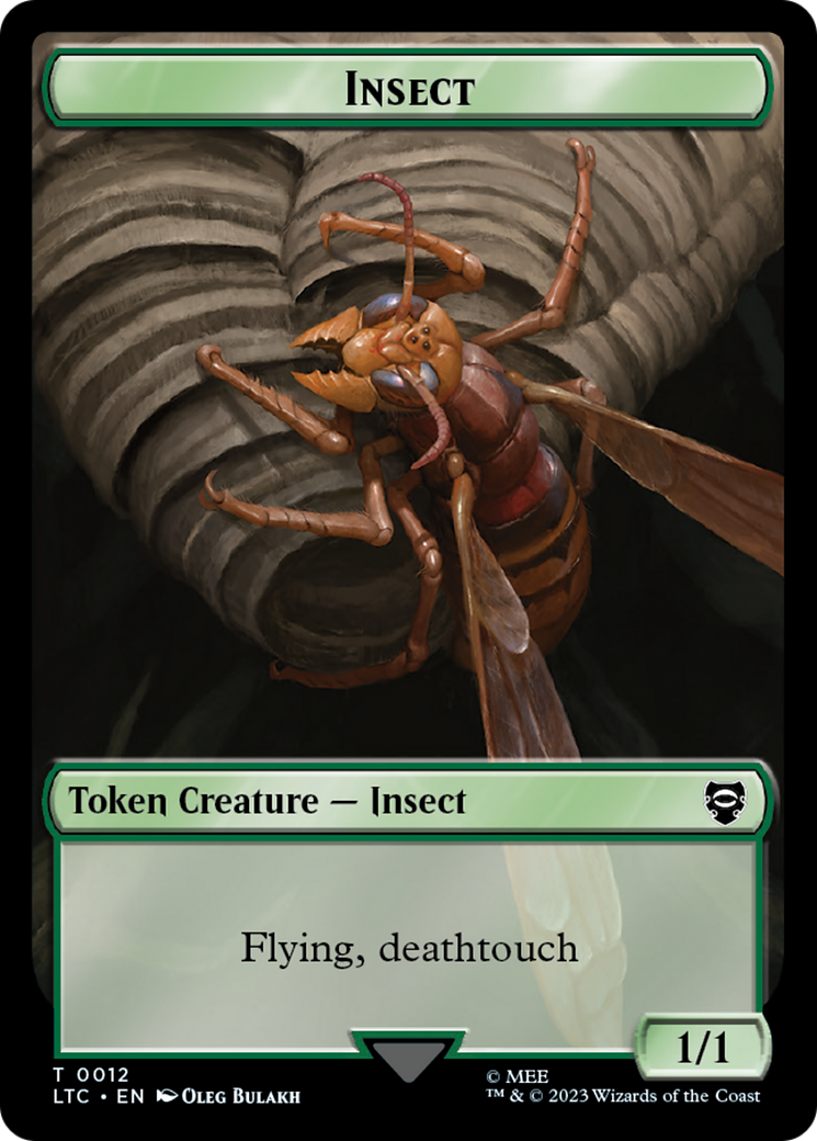 Elf Warrior // Insect Double Sided Token [The Lord of the Rings: Tales of Middle-Earth Commander Tokens] | Total Play
