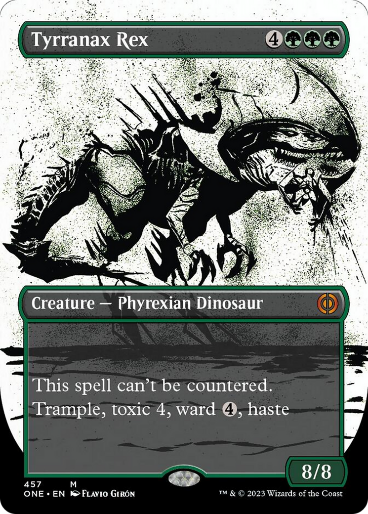 Tyrranax Rex (Borderless Ichor Step-and-Compleat Foil) [Phyrexia: All Will Be One] | Total Play