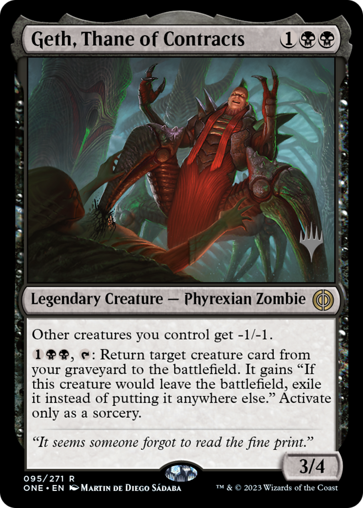 Geth, Thane of Contracts (Promo Pack) [Phyrexia: All Will Be One Promos] | Total Play