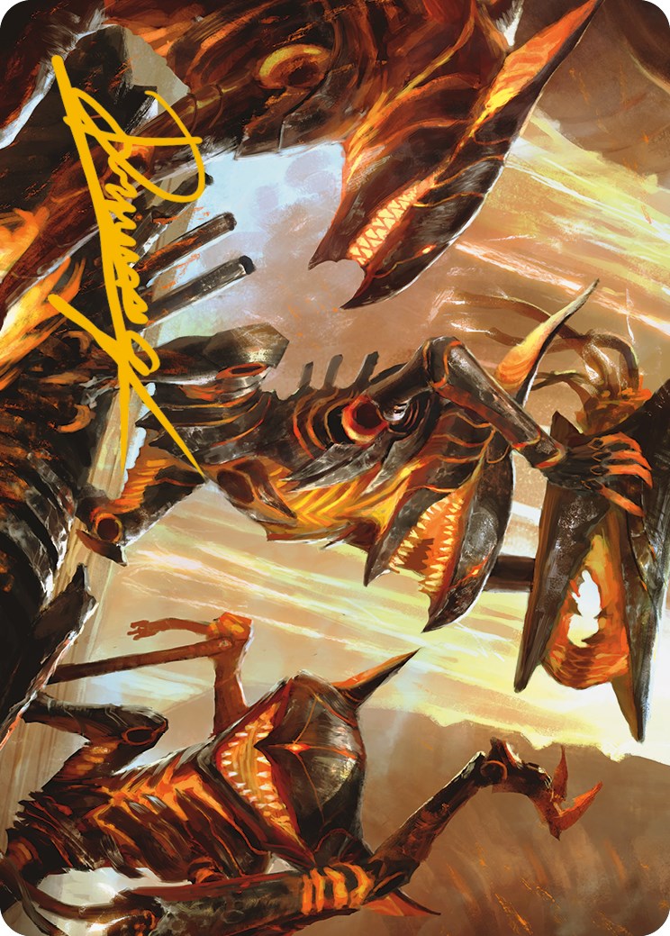 Gleeful Demolition Art Card (Gold-Stamped Signature) [Phyrexia: All Will Be One Art Series] | Total Play