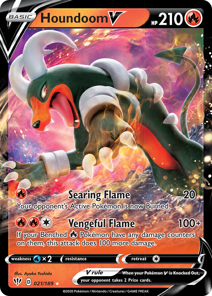 Houndoom V (021/189) [Sword & Shield: Darkness Ablaze] | Total Play