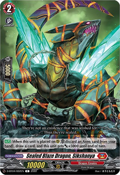Sealed Blaze Dragon, Sikshanya (D-BT04/062EN) [Awakening of Chakrabarthi] | Total Play