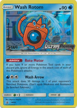 Wash Rotom (SM94) (Staff Prerelease Promo) [Sun & Moon: Black Star Promos] | Total Play