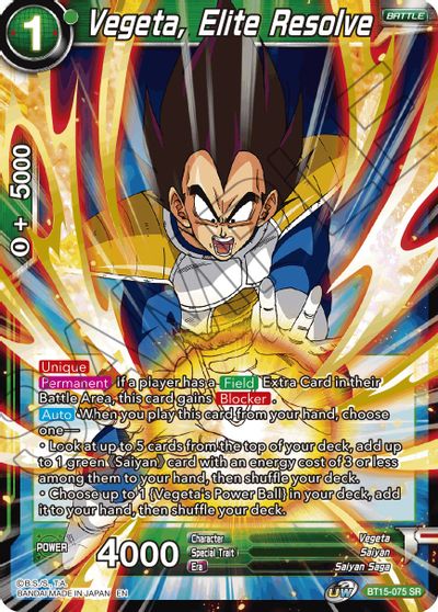 Vegeta, Elite Resolve (BT15-075) [Saiyan Showdown] | Total Play