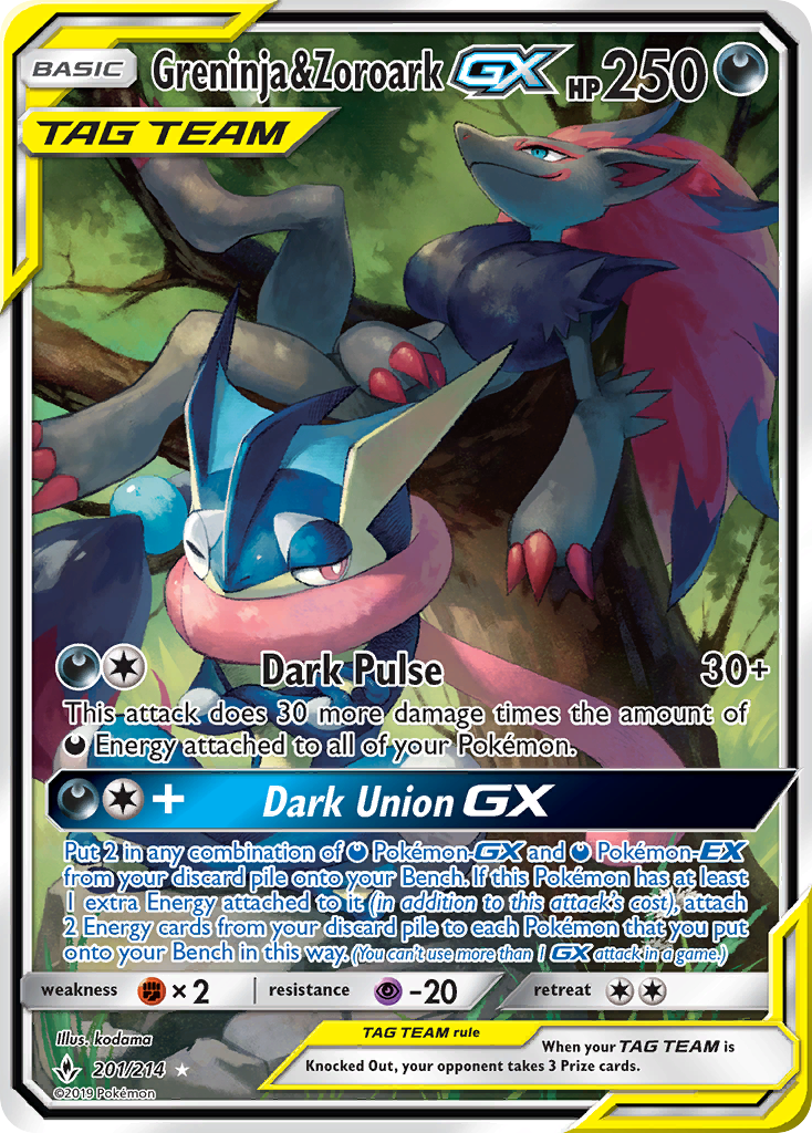 Greninja & Zoroark GX (201/214) [Sun & Moon: Unbroken Bonds] | Total Play