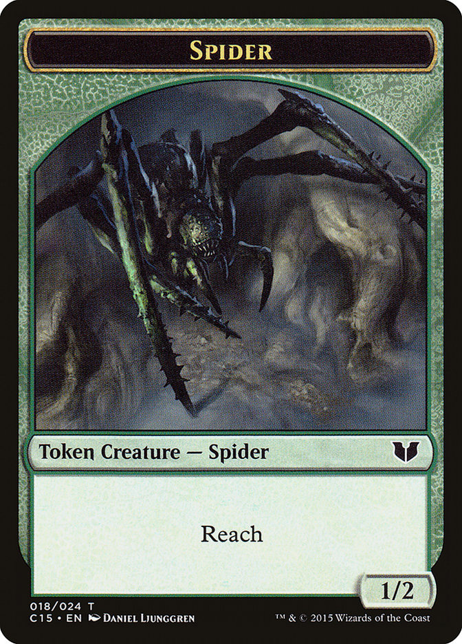 Saproling // Spider Double-Sided Token [Commander 2015 Tokens] | Total Play