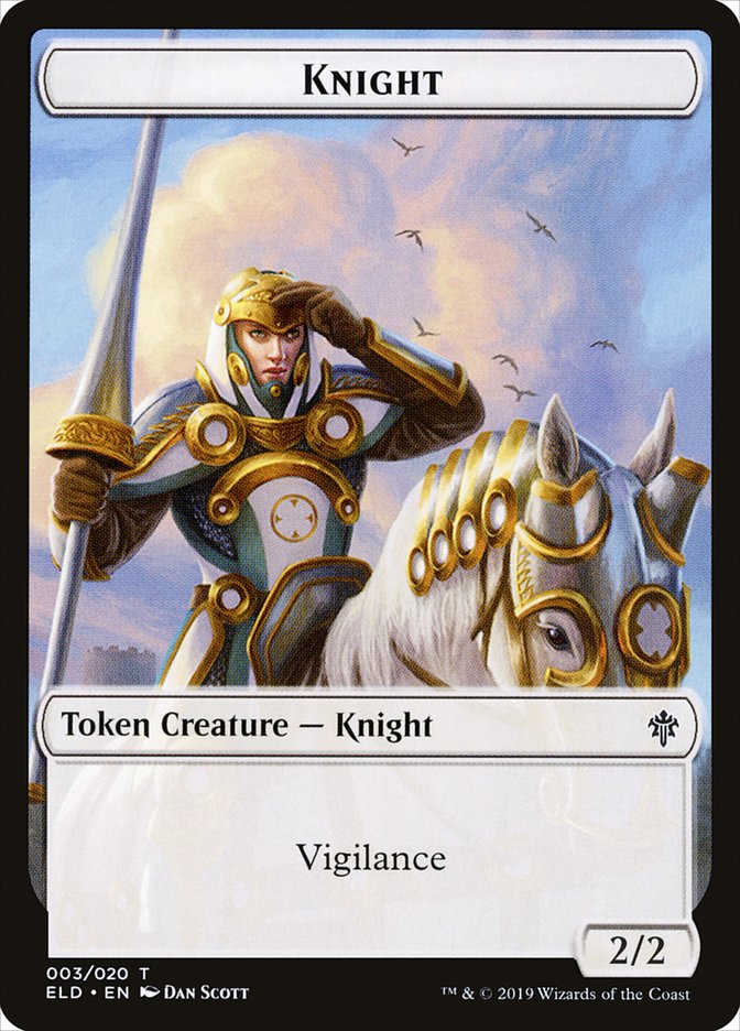 Knight Token [Throne of Eldraine Tokens] | Total Play