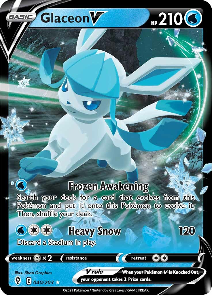 Glaceon V (040/203) [Sword & Shield: Evolving Skies] | Total Play