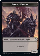 Zombie Knight // Knight Double-Sided Token [Dominaria United Commander Tokens] | Total Play