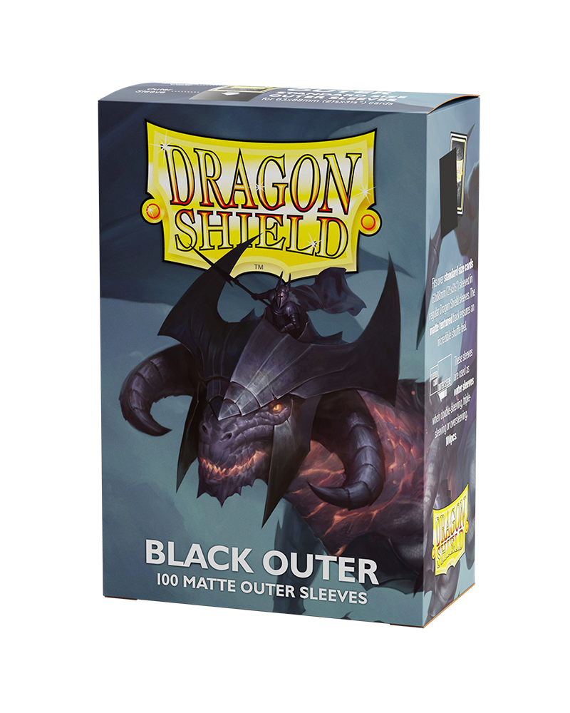 Dragon Shield: 100ct Outer Sleeves - Matte Black (Standard) | Total Play