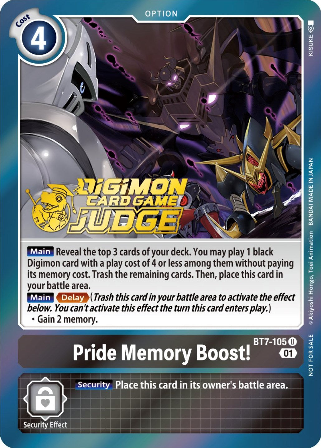 Pride Memory Boost! [BT7-105] (Judge Pack 3) [Next Adventure Promos] | Total Play