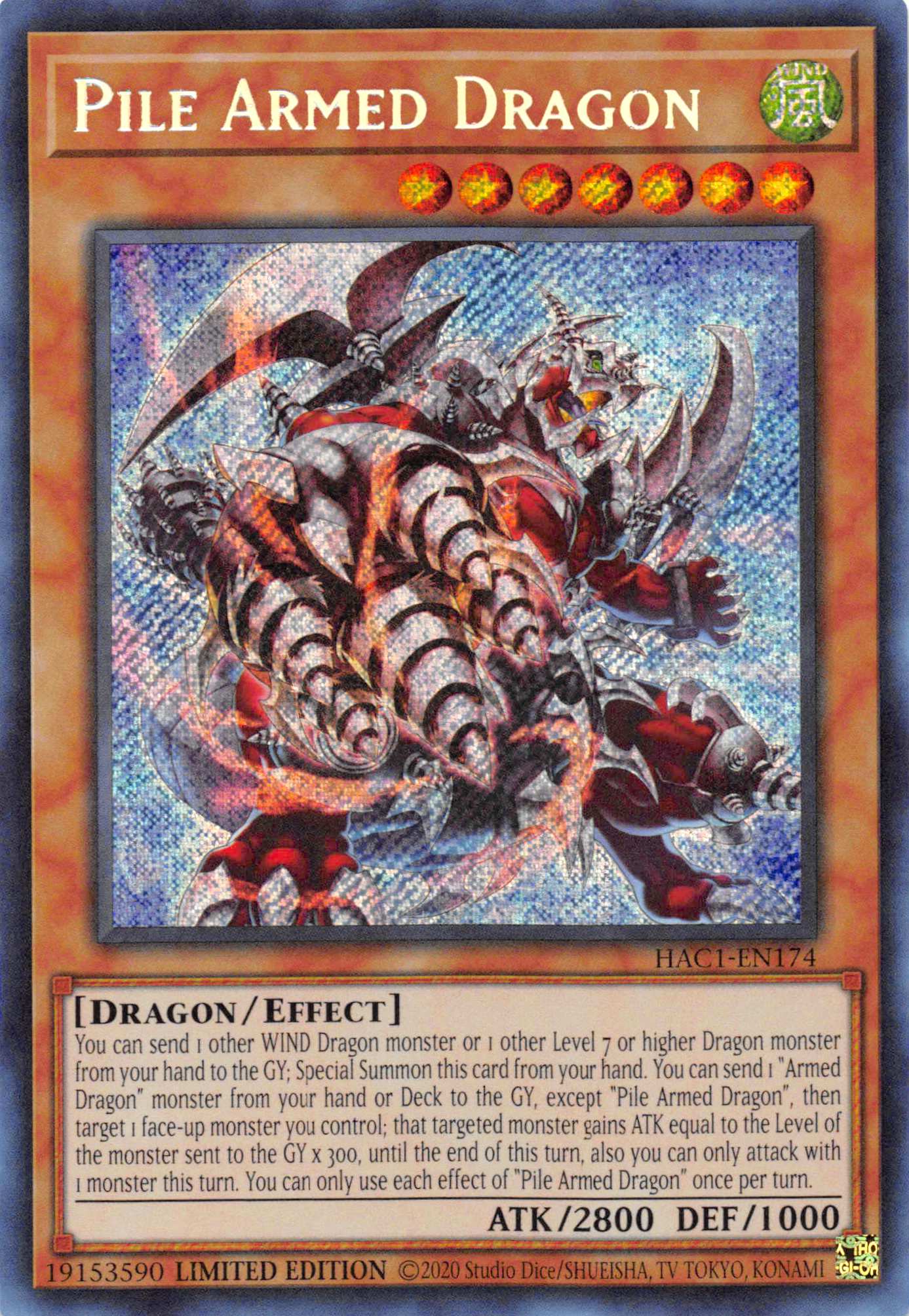 Pile Armed Dragon [HAC1-EN174] Secret Rare | Total Play