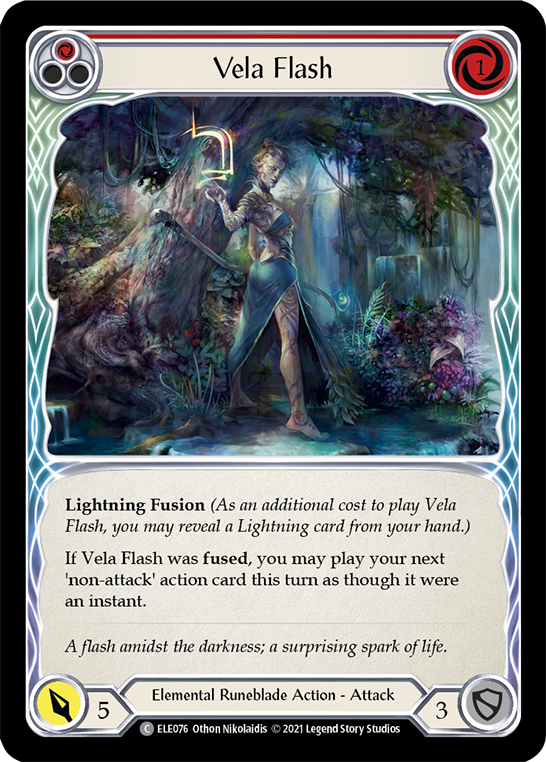 Vela Flash (Red) [ELE076] (Tales of Aria)  1st Edition Rainbow Foil | Total Play