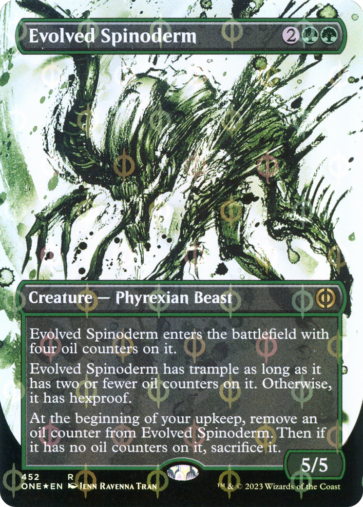 Evolved Spinoderm (Borderless Ichor Step-and-Compleat Foil) [Phyrexia: All Will Be One] | Total Play